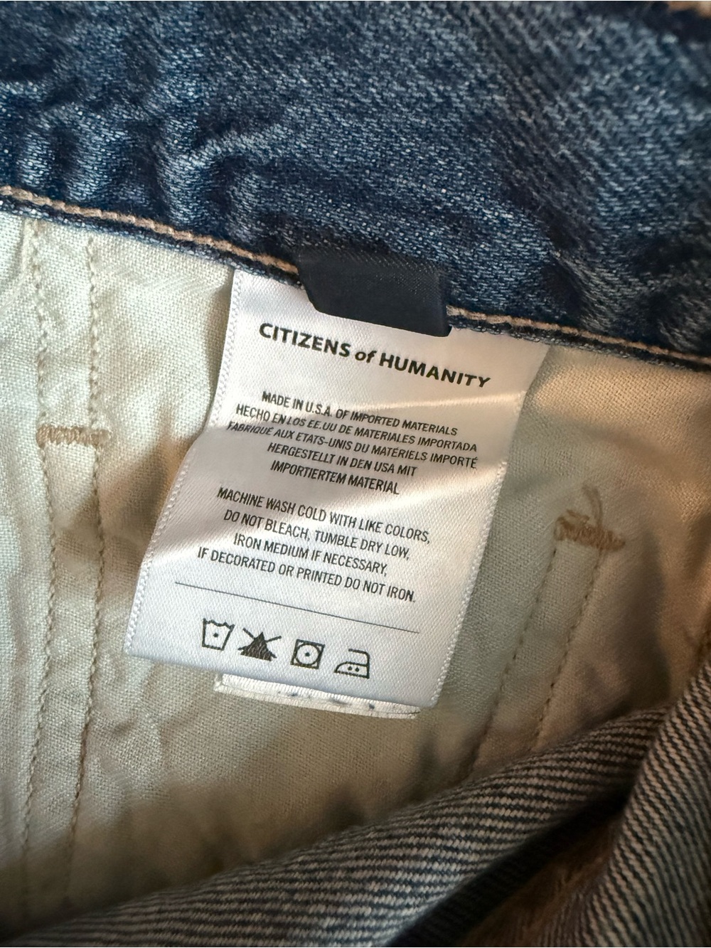 Citizens Of Humanity Blue Wide Leg Jeans with Tie Waist and Button Fly - Picture 6 of 7